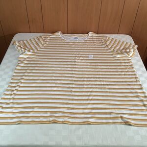 Croft & Barrow Yellow and White Striped Short Sleeve Tee